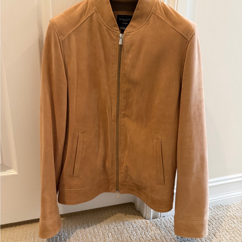 Men's Grand Frank Goat Suede Leather Jacket Tan